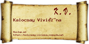 Kalocsay Viviána névjegykártya
